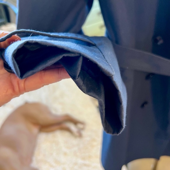 Defense Logistics Agency "Defender Collection" Navy Trench Coat - Picture 6 of 7